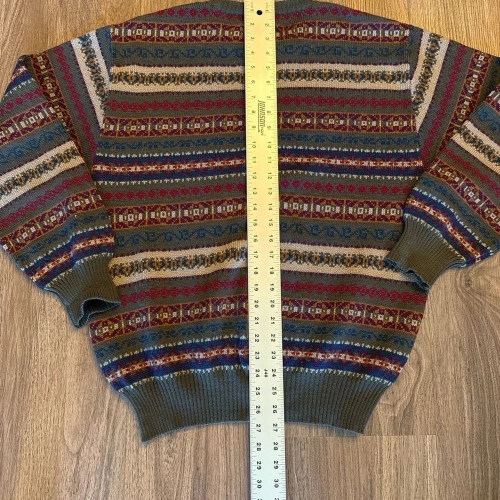 J. McLaughlin Men's Multicolor fair aisle Patterned Sweater LARGE